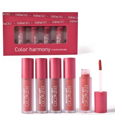 China Long Lasting Liquid Lipstick Matte Lip Gloss Waterproof Nude 4 Color Cruelty Free Lip Gloss for sale