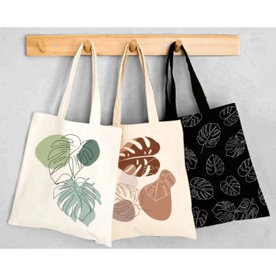 China China 100% Cotton Customize Canvas Tote Bag Tropical Leaf Printing Bag for sale