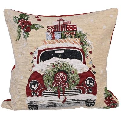 China Polyester Christmas Making Knitted Pillow Case Christmas Classic Knit Style Mini Gift Car Cushion Cover for sale