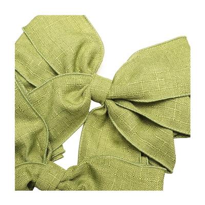 China Wholesale Custom Outdoor Home Decoration Ribbon Christmas Tree Large Bow-knot Green Festival Decoration Bow for sale