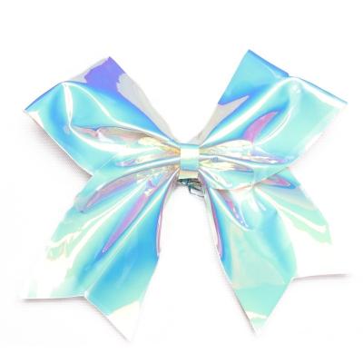 China Holographic Blue 100% PVC Party Accessories Decoration Bow Hair Bow for sale