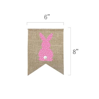 China Home Festival Decoration Holiday Party Decoration Cartoon Easter Bunny Banner Flags And Banners Polyester Material Banner for sale