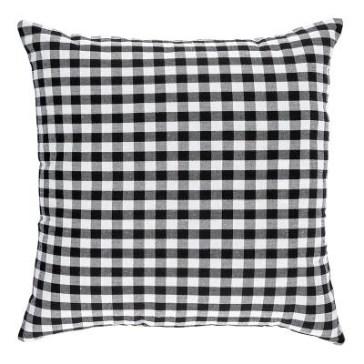 China Machine Washable High Quality Sofa Pillowcase With Black And White Checked Zipper Pillowcase for sale