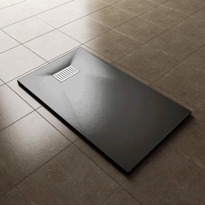 China Foshan Eco - Friendly Black Marble Stone Corner Shower Tray for sale