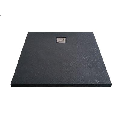 China Eco - Friendly Prefab Modern Black Marble Stone Shower Base For Bathroom With Square Shape for sale