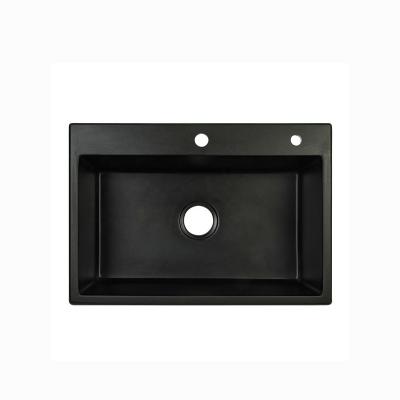 China Without Faucet Square Single Small Black Quartz Sink For Kitchen In Pakistan for sale