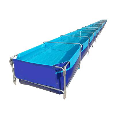 China Durable Collapsible Fish Farming Fish Farm Tank Square And Round PVC Tarpaulin Fish Farming Pond for sale