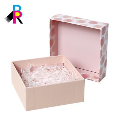 China Recyclable High Quality Elegant Design Rose Color Lid And Bottom Gift Box for sale