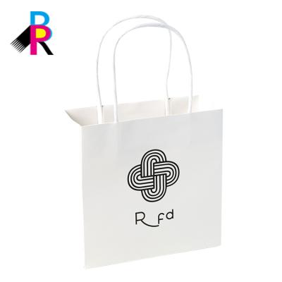 China Low Cost Recyclable Simple Design Skin Care Black White Paper Bag Packaging for sale