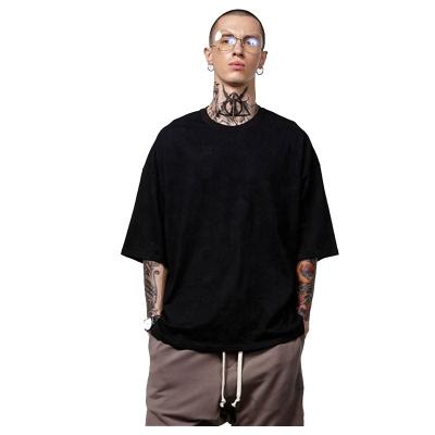 China 2022 Fashion Plain Anti-Shrink Hip Hop Summer New Arrival High Street Style Oversize Drop Shoulder Customized Men's T-Shirts for sale