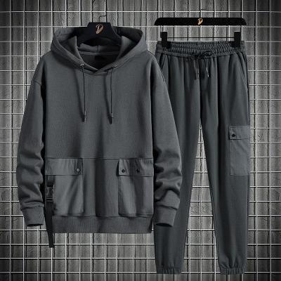 China Men's Streetwear Full Sweatshirt Men's Suit Breathable Oversized Two Piece Cotton Thick Hoodies Pullover Sets for sale