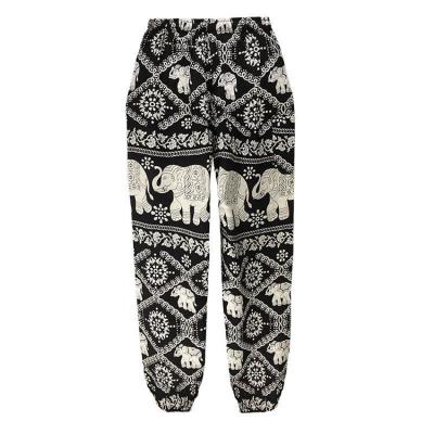 China Black And White Anti-Wrinkle Girls Pants And Trousers Elephant Harem Pants Trousers For Women Made From Pure Cotton Rayon for sale