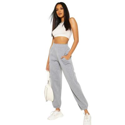 China Fashionable Anti-wrinkle Spring Autumn Solid Color High Waist Loose Fit Women's Casual Sweatpants Pants for sale