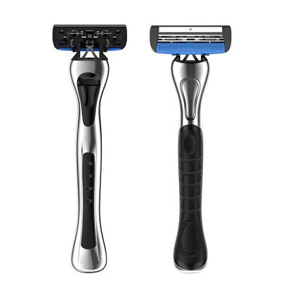 China Triple Blade Men Shaving Razor High Quality With Sweden Triple Blade Metal Handle System Razor for sale