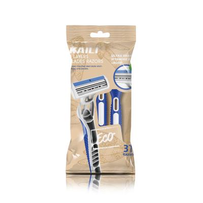 China 3 blades male shavinbg disposable razor 3 blades razor for men for sale