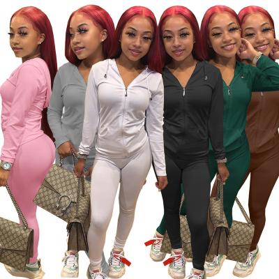 China QUICK DRY 2 Piece Set Womens Long Sleeves Fall Two Piece Casual Clothing Fashion Pants Woman Jogger Suits Sets for sale