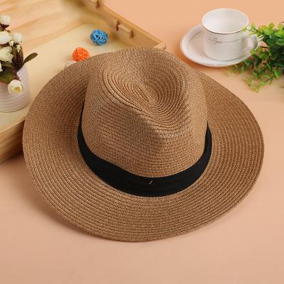 China 2022 Picture Customized Cheap Summer Beach Plain Straw Beach Hat Wholesale Women Panama Hat for sale