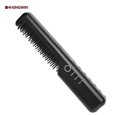 China Kingwin Mini Portable Cordless Beard Straightener Cordless Comb 21.5*3*3.8cm for sale