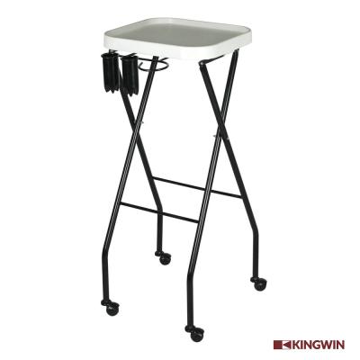 China White Salon Trolley Beauty Trolley Equipment Fold Serving Tray with Appliance Racks for sale