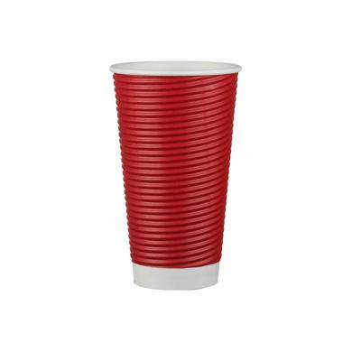 China Wholesale Biodegradable Ripple Insulated Wall Wrapped Paper Cup For Beverage for sale