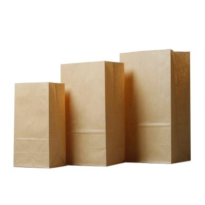 China Food Grade Disposable Wholesale Custom Bread Packaging Kraft Paper Bag for sale