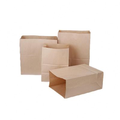 China Large Stock Eco Friendly Food Grade Durable Disposable Logo Degradable Kraft Paper Bag Custom Size Wholesale Price for sale