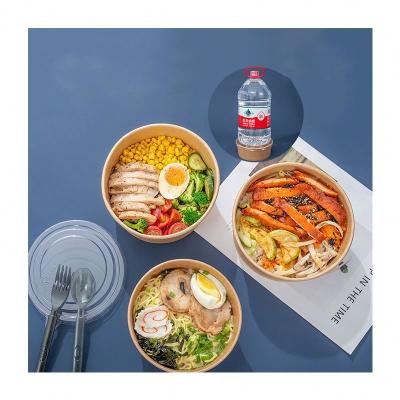 China Large Waterproof Lunch Wrapping Paper Soup Use Disposable Packing Paper Noodle Disposable Eco Friendly Bowl With Lid for sale