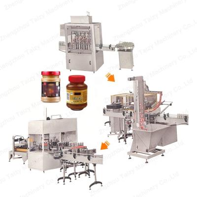 China Automatic Food Semifluid Dough Particle Block Chili Sauce Filling Production Line for sale