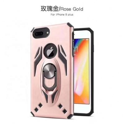 China High 2 Protectors in 1 Tpu PC Cell Phone Cases and Accessories Cell Cover Cases for Iphone 8 plus with Finger Ring for sale