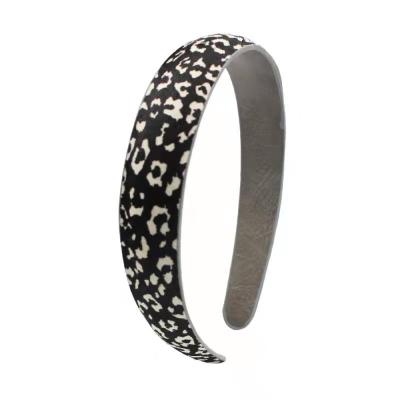 China Vintage New Fashion Retro Leopard Print Leather High Toughness Women's Casual Headband for sale