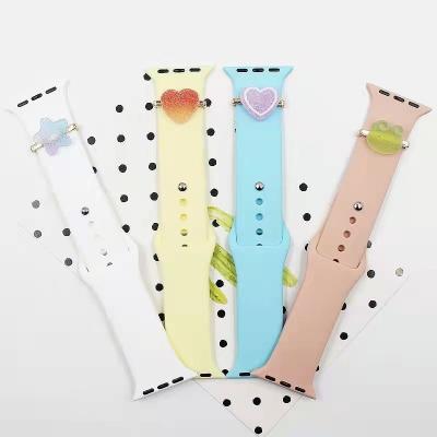 China Customized Easy Design 38mm Silicone Watch Band Strap Accessories Heart Soft Candy Decorative Ring for sale