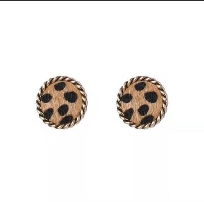 China Retro fashion leopard wholesale round plush simplicity temperament women's earrings stud for sale