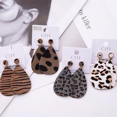 China Fashion Drop Shape Leopard Plush Vintage Simplicity Temperament Top Women Earrings Stud for sale