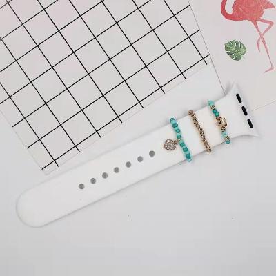 China New Product 38mm Silicone Watch Band Easy Accessories Small Beads Decorative Ring For iWatch for sale