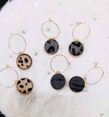 China New Fashion Design Leopard Plush Vintage Simplicity Temperament Women's Round Stud Earrings for sale