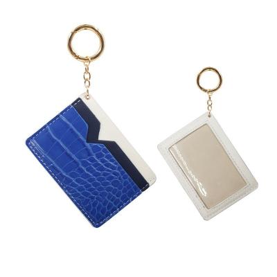 China New Arrival PU Sublimation Blank Leather Lanyard Multi-Holder Easy Zippered ID Card Holders for sale