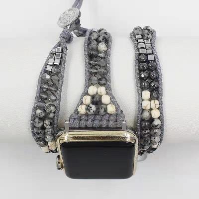 China Easy Style Favorite Stone Personality Vintage Bracelet Braided Smart Watch Strap For Apple for sale