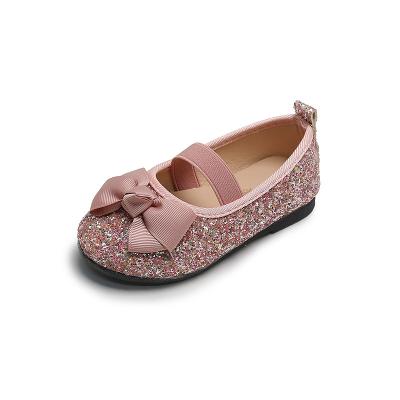 China Anti-smell Knot Bow Kids Bling Bling Shoes Girls Sparkle Party Shoes Kids Girls Princess Shoes for sale