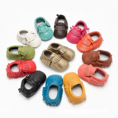 China Anti-odor Tassel Baby Shoes Genuine Leather Moccasins Slip On Infant Shoes for sale