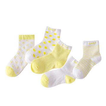 China Breathable knitted custom color, design soft cotton Children Socks for sale