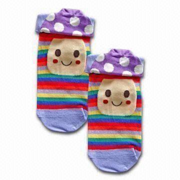 China Custom desig, color 3-D  Jacquard Children's Cotton Socks for sale