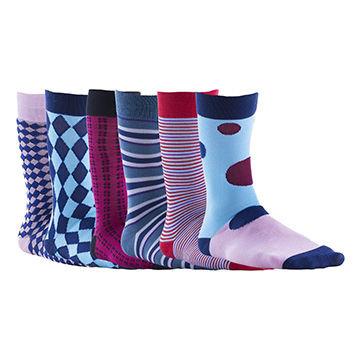 China custom logo, design polyester cotton men's socks for sale