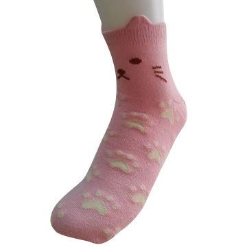 China Custom logo, design cute animal 3D pattern cotton knitted ankle socks for sale