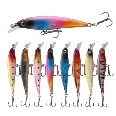 China ABS Plastic Luya Minnow Lures Hard Plastic 9cm/7.2g Eye 3D Lures With Doubles Ring Beads Hook Simulation Lures for sale