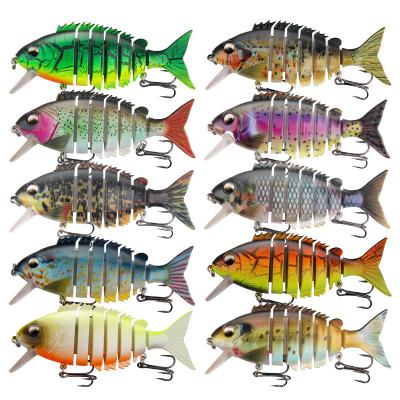 China Colorful Simulation Luya Lure Simulation 10cm/22.2g Multi-segment High Sinking Fish Lure for sale