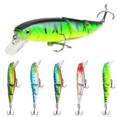 China ABS Plastic Luya Lures Minnow Lures 11cm/15.3g Three-Section Three-section Bait Hard Plastic Lures Fishing Tackle Products for sale