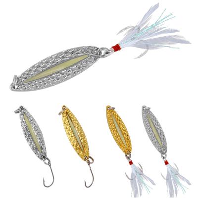 China Sour Lead Foreign Trade Fishing Tackle Sequin Diamond Feather Blood Hook Leech Shape Blood Hook Metal Sequin Lure Bait for sale