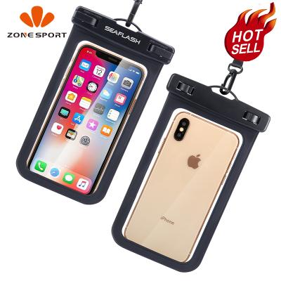 China 2021 factory style 0.3mmPVC+ABS single phone bag underwater swimming waterproof phone case with in stock for sale