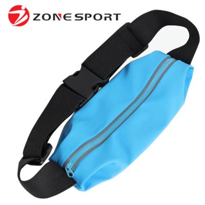 China Custom Lightweight Elastic Mini Running Belt Waist Bag Reflective Sports Women Shape Design Neoprene Zone Sport 24*10*2cm Unisex 120g/pcs for sale