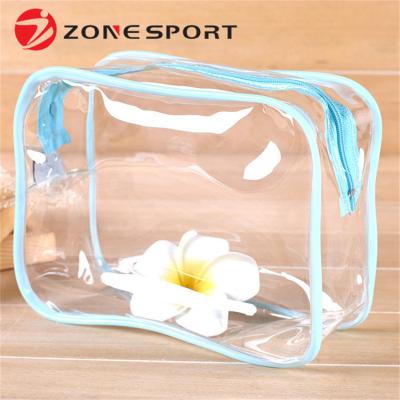 China Large Capacity Custom Clear Fashion Make Up PVC Zipper Pouch Cosmetic Bag for sale